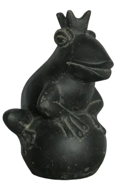 Artikelbild 4 des Artikels “Frog Prince sitting on ball, approx. 30cm height, cast stone, hollow, handcrafted & coloured “